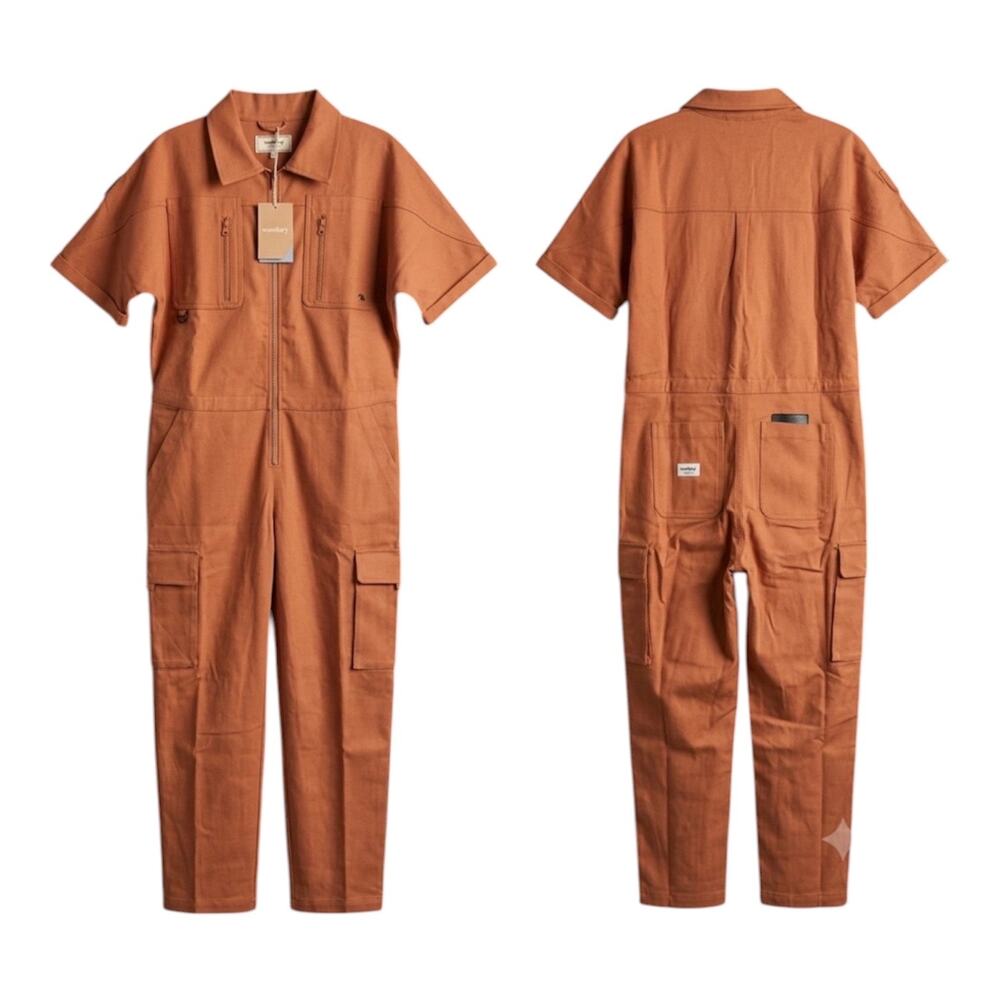 Wondery Juniper Camp Jumpsuit Coral Womens Size Small Utility Gorpcore Cabincore